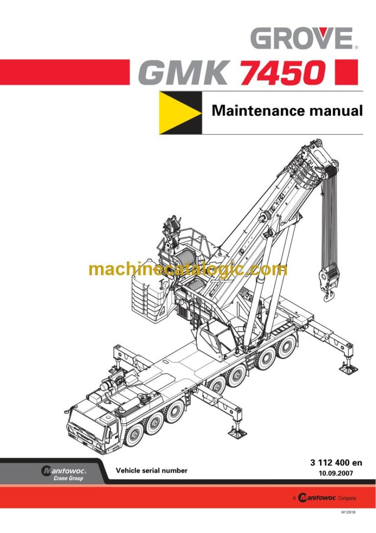 Grove GMK 7450 All Terrain Crane Maintenance Manual