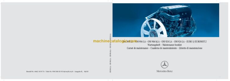 Mercedes-Benz OM 904-926 LA Euro 3 Engine Maintenance Manual