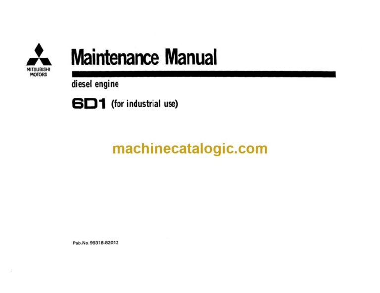 Mitsubishi 6D1 Engine Maintenance Manual