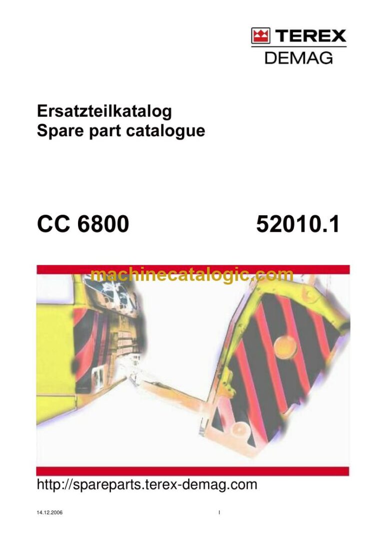 Demag CC 6800 Crawler Crane Parts Manual