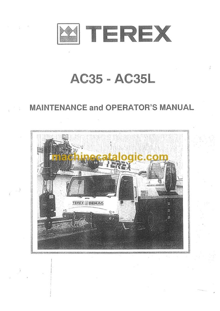 Demag AC 35 and AC 35L All Terrain Crane Full Manual (Operator, Parts, Maintenance, Schematics)
