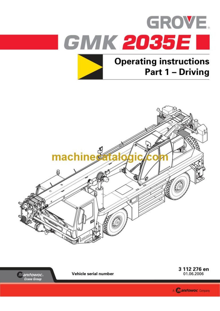 Grove GMK 2035E All Terrain Crane Full Manual (Operator, Parts, Maintenance, Schematics)