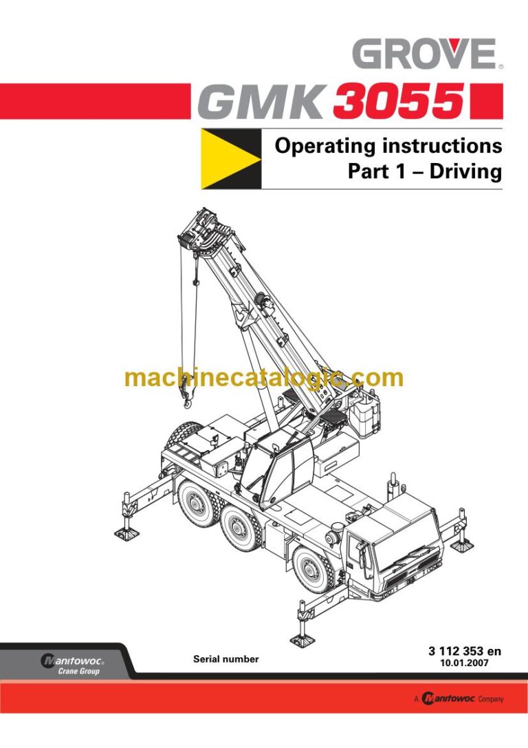 Grove GMK 3055 All Terrain Crane Full Manual (Operator, Parts, Maintenance, Schematics)