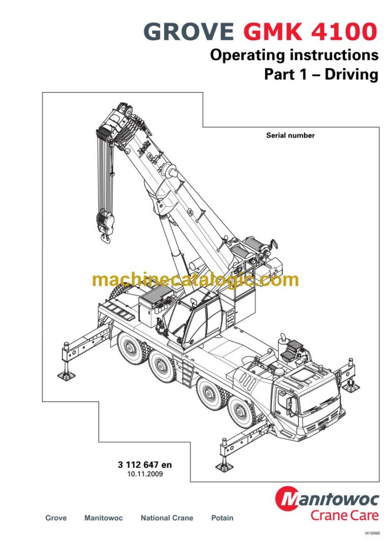 Grove GMK 4100 All Terrain Crane Full Manual (Operator, Parts, Maintenance, Schematics)