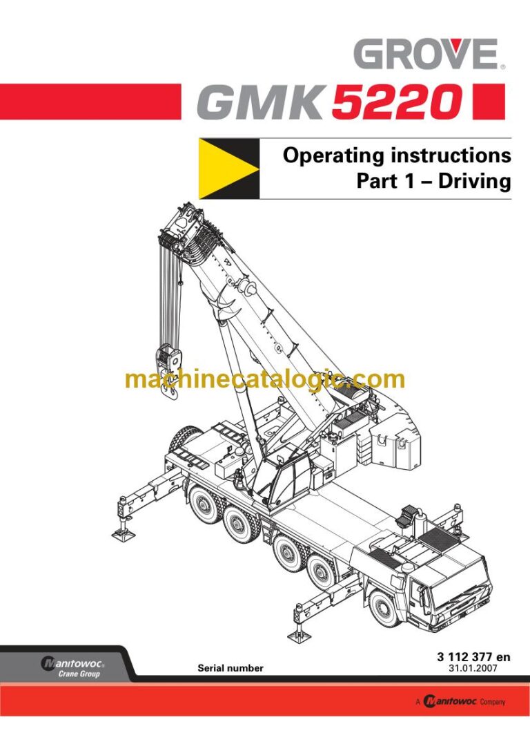 Grove GMK 5220 All Terrain Crane Full Manual (Operator, Parts, Maintenance, Schematics)