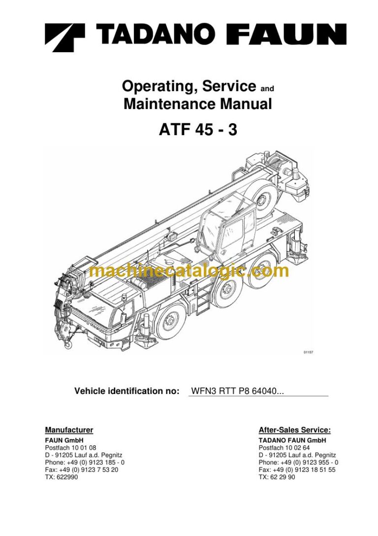 Tadano ATF 45-3 All Terrain Crane Full Manual (Operator, Parts, Schematics)
