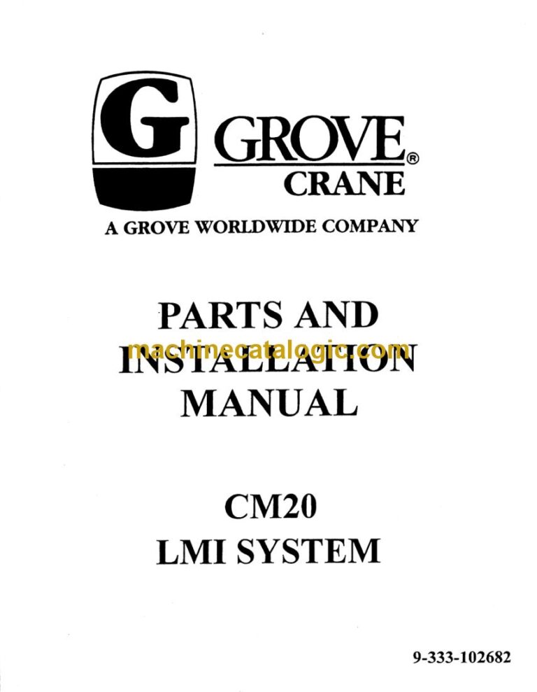 Grove CM20 Load Moment Indicator Parts Manual