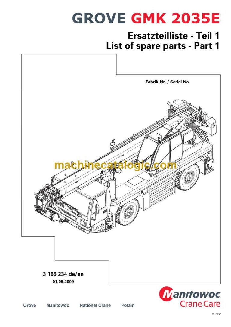 Grove GMK 2035E All Terrain Crane Parts Manual