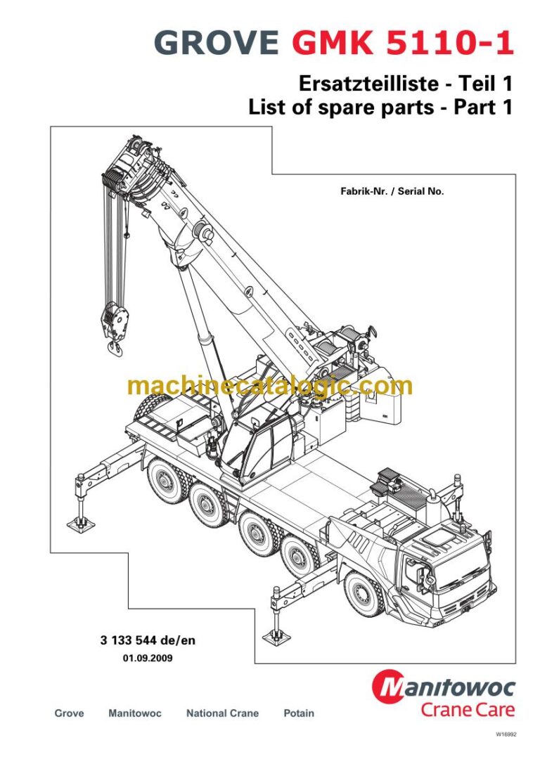 Grove GMK 5110-1 All Terrain Crane Parts Manual