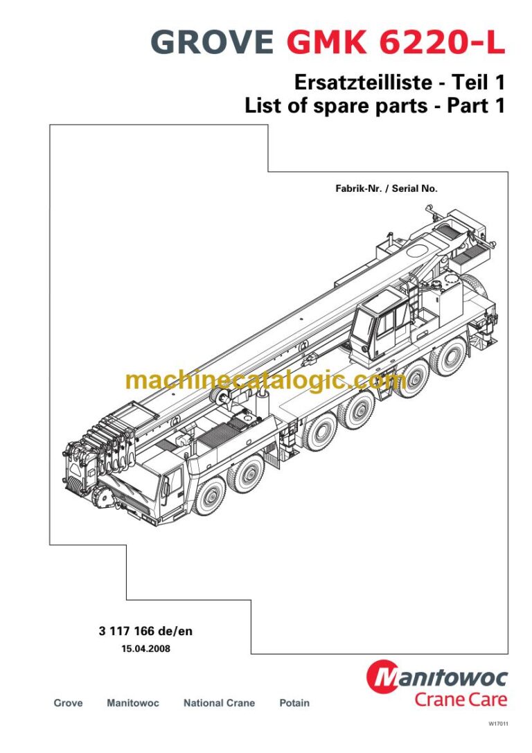 Grove GMK 6220L All Terrain Crane Parts Manual