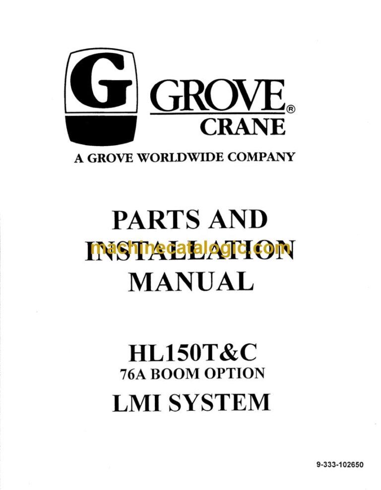 Grove HL150T&C Load Moment Indicator Parts Manual