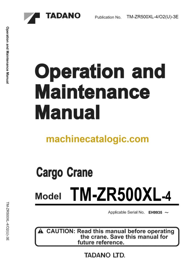 Tadano TM-ZR500XL-4 Cargo Crane Operator Manual